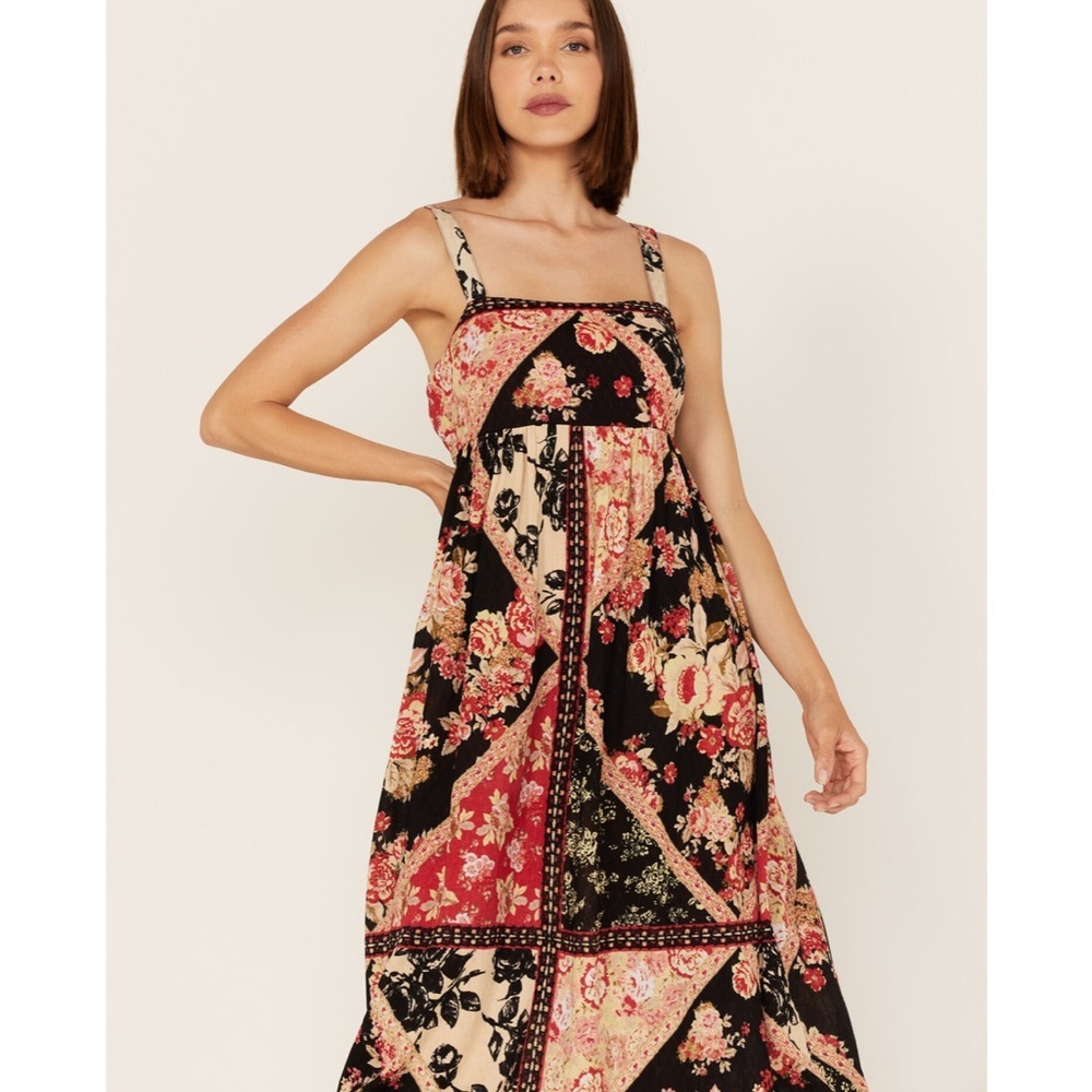 NWOT Band of Gypsies Collective Anthem of the Sun Dress Black Spiced Coral Sz M - Picture 3 of 7